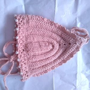 Bikini top crochet yard light Pink